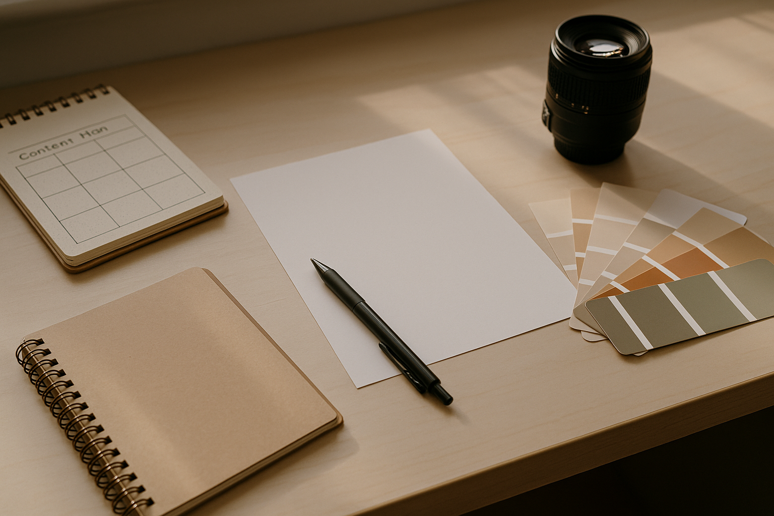 Editorial desk for planning an AI-assisted post